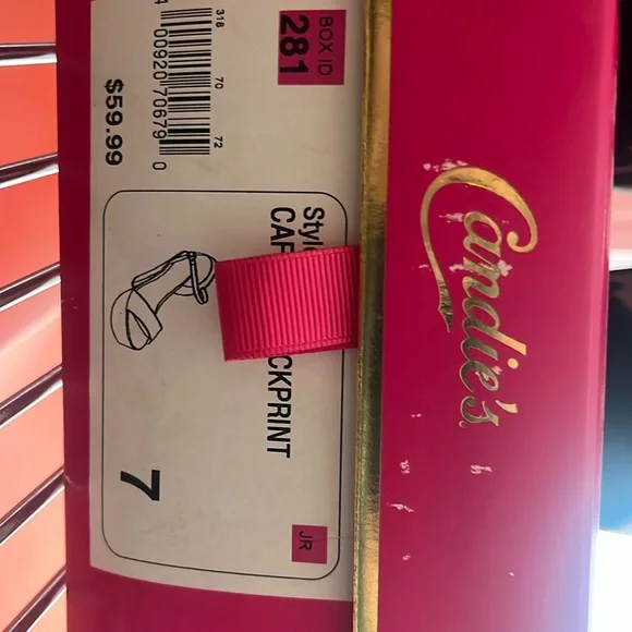 281 New box candies women's fern black print cheetah open toe sandal heels tan - Picture 9 of 9